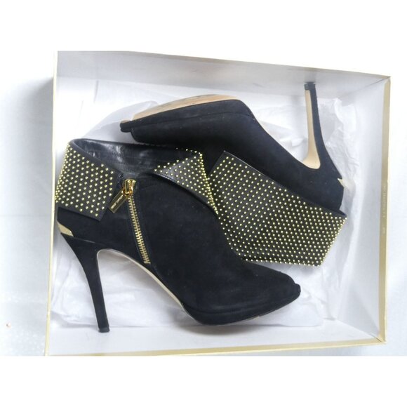 Michael Kors Women's Krista Open Toe Black Suede Heels Size‎ 8M - Picture 13 of 14